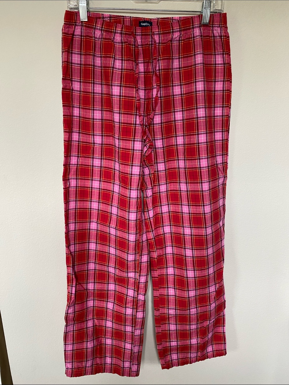 GapBody Red and Pink Plaid Pajama Pants
